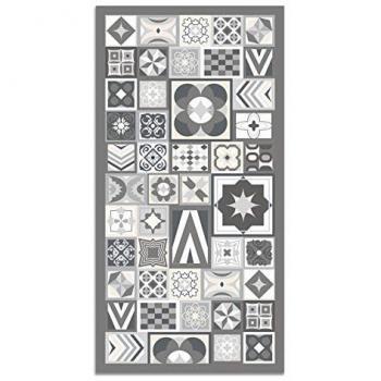 Alfombra Vinílica Estilo Hidráulico Gris 80x300 cm - Antideslizante, Antihongos e Ignífuga para Cocina y Salón