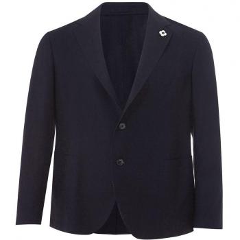 Lardini Elegant Blue Cotton Jacket - IT52 | XL, Blazers, male, Blue, Size: XL, Blue Cotton Jacket with Italian Style