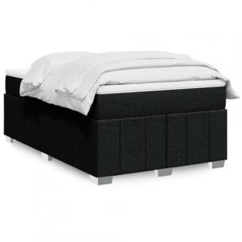 Cama box spring con colchón tela negro 120x190 cm