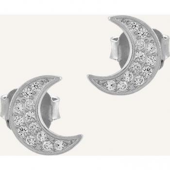 Pendientes Luna Mini de Plata con Circonitas Blancas Itemporality