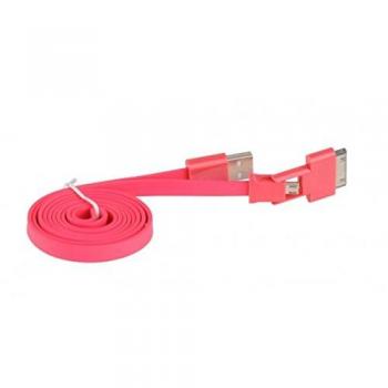 CABLE 3GO USB A MICRO USB Y APPLE 30 PIN PLANO ROJ