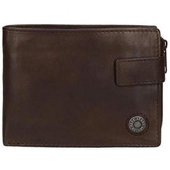 Cartera Pepe Jeans Button Horizontal con Cierre de Clic Marrón