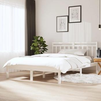 Estructura de cama Croam de pino blanco gris 120x200 cm