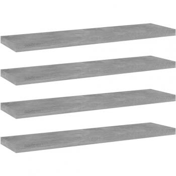 vidaXL Bookshelf Boards 4 pcs Concrete Grey 40x10x1.5 cm Engineered Wood