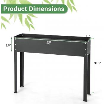 Costway 40'' Metal Elevated Planter Box Raised Garden Bed with Legs and Drainage