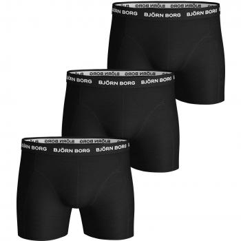Björn Borg Cotton Stretch Boxer Shorts 3-Pack for Men - Black & White, Size L