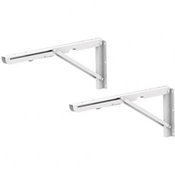 Escuadras Plegables para Estante HOLMIOS | Soportan hasta 50KG | Instalación Fácil y Rápida | Color Blanco