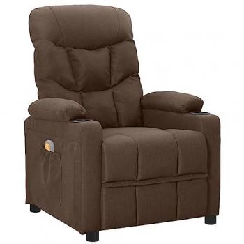 Sillón de masaje eléctrico tela marrón Vidaxl Marrón