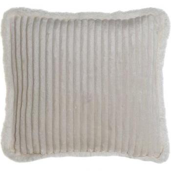 Cojín de poliéster con relleno de borreguito blanco y medidas 45x15x45 cm
