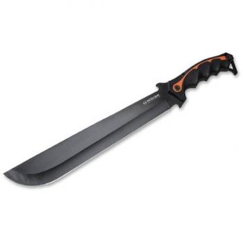 Machete Boker Magnum CSB Straight Latin Knife - Hoja de acero inoxidable, longitud de 40 cm, mango de madera con acabado antideslizante, diseño ergonómico, incluye funda de nylon