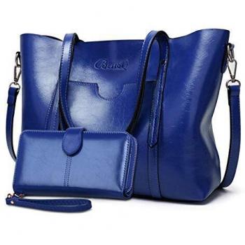 Bolsos de Mujer Bolso Bandolera Tote Grande De Hombro Bolsos PU Cuero Bolsos Billetera 2pcs Set