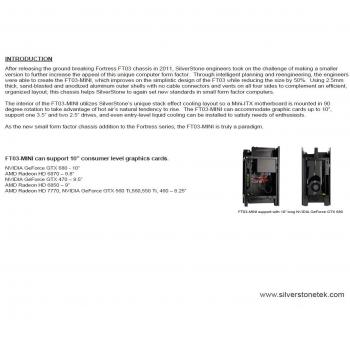 SilverStone SST-FT03S-Mini - Carcasa de ordenador Fortress Mini Torre Mini-ITX, plata