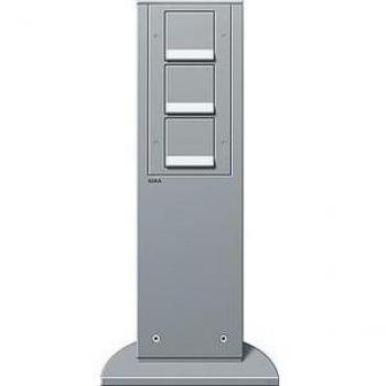 Gira 134126 Aluminum Energy Column with 3x Schuko Outlets and Enhanced Touch Protection, IP44
