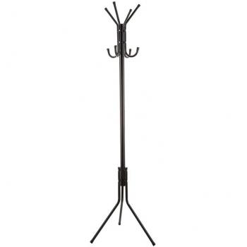 Perchero de Pie con 8 Colgadores de Metal Negro 172x48cm