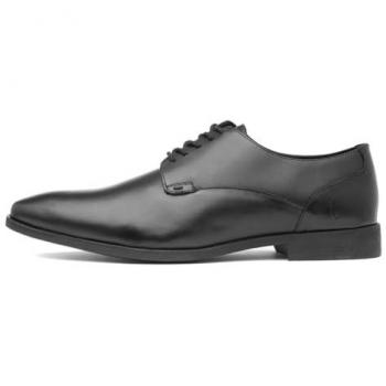Hush Puppies Men's Ezra Black Leather Lace-Up Shoes - Size UK 6