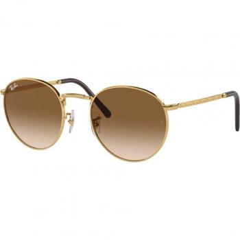 Ray-Ban RB3637 New Round 001/51 Unisex Panthos Sunglasses Gold Size 50