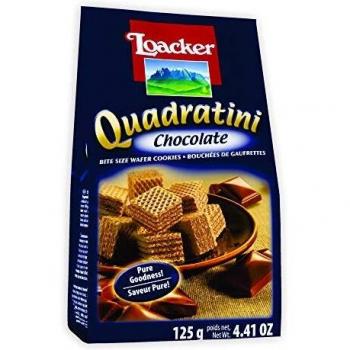 3X Loacker Quadratini Bite Sized Italian Wafer Biscuits Cookies with Chocolate 125g Since 1925!