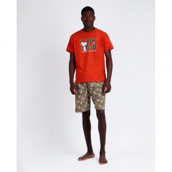 Pijama corto de hombre de color naranja - Admas Live Loud rojo