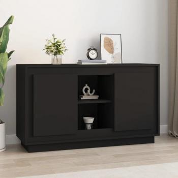 Aparador de madera contrachapada negro 102x35x60 cm Mueble de Almacenaje de Salón, Buffet para salón, Armario Auxiliar, Armario de Almacenamiento