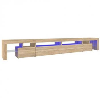 Mueble de TV con luces LED color roble Sonoma 290x36,5x40 cm