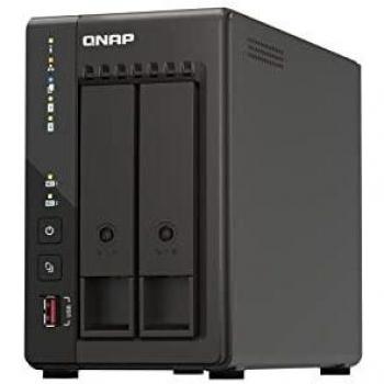 QNAP TS-253E NAS Tower Ethernet LAN Black J6412, 2 bay Desktop NAS, Intel Quad-core CPU Multimedia NAS with Dual 2.5GbE, 8GB RAM