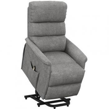 HOMCOM Sillón Relax Reclinable Eléctrico Levanta Personas con Mando a Distancia y Bolsillo Lateral, Color Gris, Dimensiones 66 x 90 x 96 cm