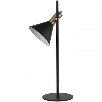 Lámpara de Mesa de Metal Negro con Pantalla Negra Mate 18x18x55h cm