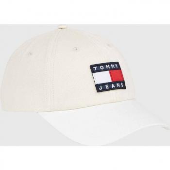 Tommy Jeans - Gorra Heritage Cap Blanca Unisex con Logo Badge