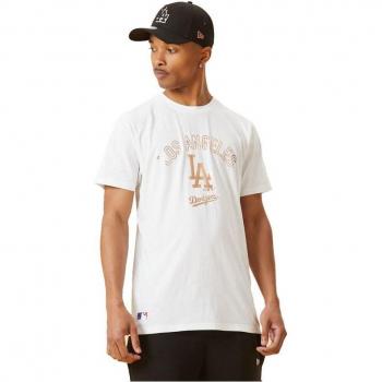 Camiseta de Manga Corta Hombre New Era MLB Metallic Grapich Print Dodger Blanco