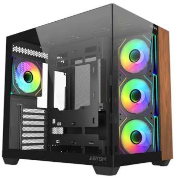 Caja de PC Abysm Danube Sava Nature 285B ATX ARGB con cristal templado, 4 ventiladores ARGB, USB-C y soporte para refrigeración líquida