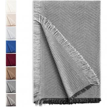 EIFFEL TEXTILE Plaid multiusos Espiga oscuro de alta calidad y diseño elegante