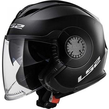 LS2 - Casco Jet Verso Negro Barnizado, Talla XXL