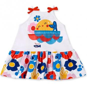 Tuc Tuc - Vestido de bebé niña Salty Air combinado con tirantes y lacitos decorativos