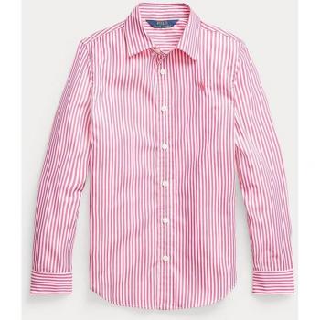 Camisa de niña de algodón acabado sedoso de Polo Ralph Lauren