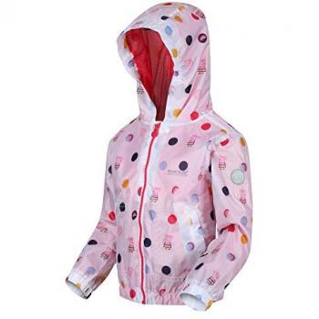 Regatta Kids Peppa Pig Waterproof Jacket - Muddy Puddle Design, White Polka, Size 4-5 Years