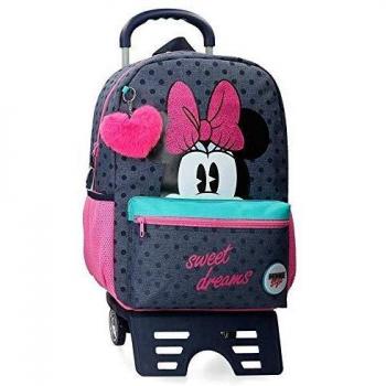 Disney Sweet Dreams Minnie Mochila Escolar con Carro, 42 cm, color Azul