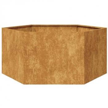 vidaXL Garden Planter Hexagon 104x90x45 cm Corten Steel