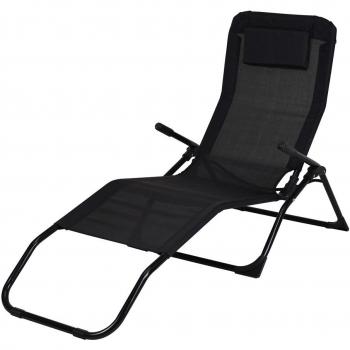 Tumbona plegable color negro