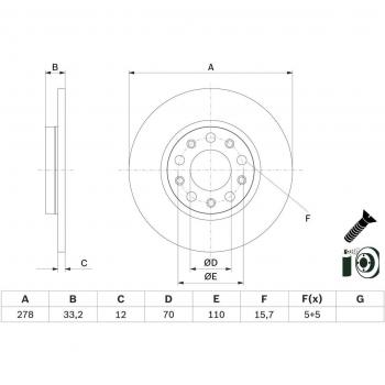 Disco de freno BOSCH 0 986 479 G21, completo, 1 pieza