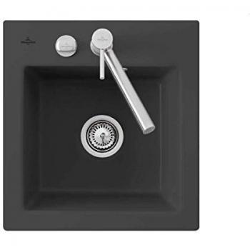 Fregadero de Cerámica Villeroy & Boch Subway 45 XS Grafito con Desagüe Automático y Excentra