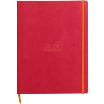 Cuaderno A4+ de tapa blanda Rhodia 117712C - Lineas horizontales con casilla para títulos - 22x29,7 cm - Color Frambuesa