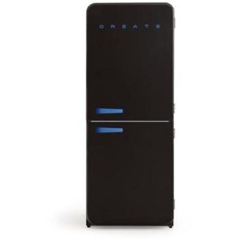Frigorífico Combi Retro 401L No Frost Negro/Azul 185cm A+ Silencioso