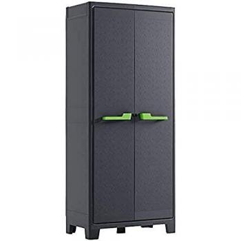 Keter Moby High Storage Cabinet - Lockable Plastic Organizer, 182x80x44 cm, Anthracite