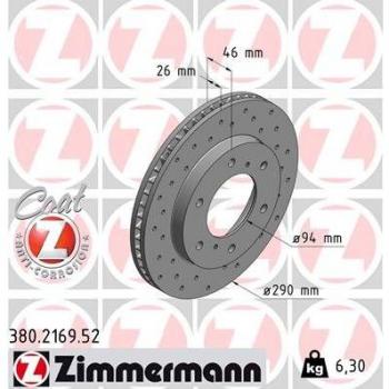 Disco de freno ZIMMERMANN 380.2169.52