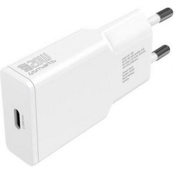 Cargador USB PDPlug Slim 20W GaN con Cable USB-C a Lightning 1,5m Blanco