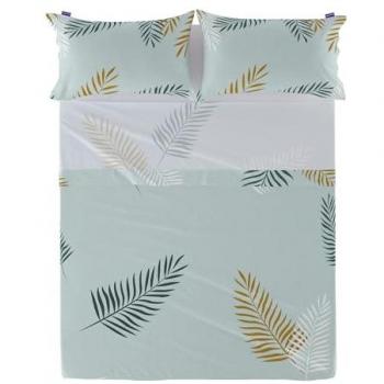 Sábana Foliage Mint 100% Algodón 150 TC 260x270 cm (Cama 180/200) - Fabricado en España