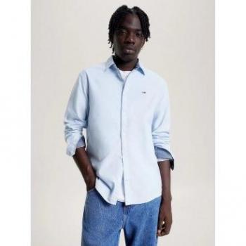 Camisa Tommy Jeans Classic Oxford Azul para Hombre, Elegante y Moderna