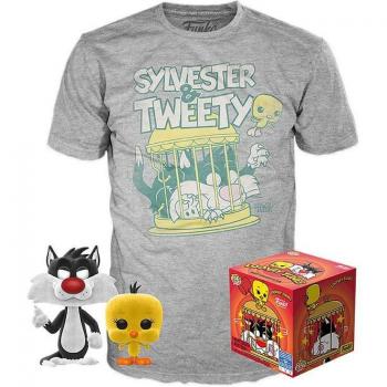 Funko Pop Looney Tunes Silvestre & Piolín Versión Terciopelo + Camiseta M