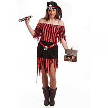 Disfraz de Pirata rojo y negro para mujer