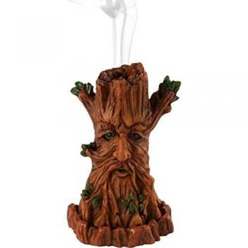 Quemador de Conos de Incienso Hombre Árbol Verde 12cm - Soporte para Incienso en Forma de Árbol